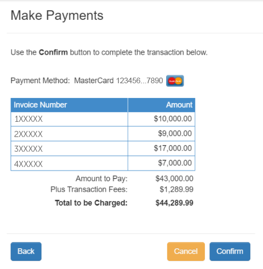 image of final payment screen in Kaufman Rossin payment portal
